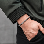 Twisted Silver Steel Chain Bracelet