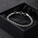 Twisted Silver Steel Chain Bracelet