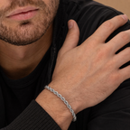 Twisted Silver Steel Chain Bracelet