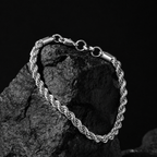 Twisted Silver Steel Chain Bracelet
