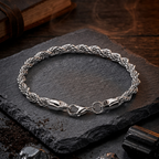 Twisted Silver Steel Chain Bracelet